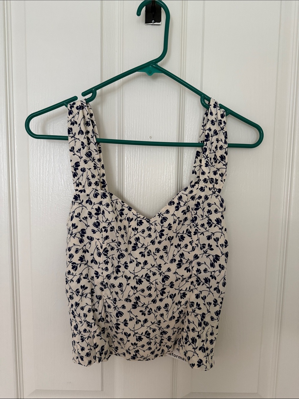 NWT Reformation Floral Sweetheart Neckline Crop Top w/ Smock-zip back, sz4